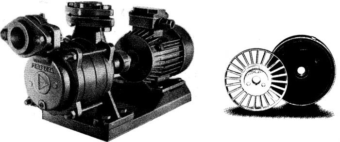 Vätskeringpump med pumphjul och mellandel